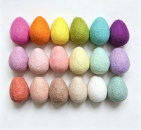 Œufs de Pâques en feutre de laine Macaron Morandi, œufs en feutre pastel doux pour la décoration de présentoirs à plusieurs niveaux de Pâques
