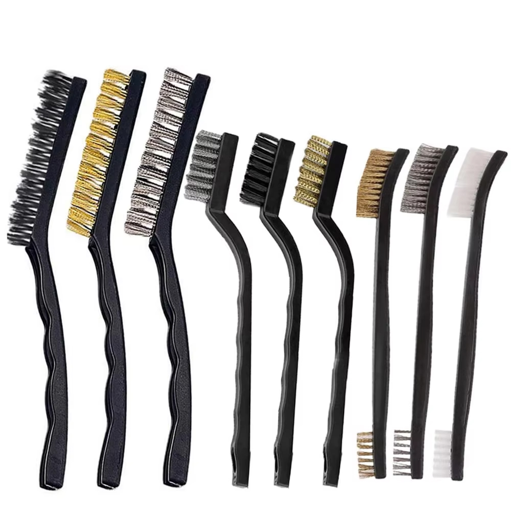 9-piece Set of Double Headed Wire Brush, Wire Brush Set, Mini Wire Brush Cleaning Brush