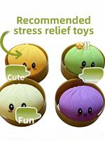 Jouet anti-stress en forme de petit pain vapeur mignon, texture douce et moelleuse, à récupération lente, idéal pour le jeu sensoriel - Vente chaude
