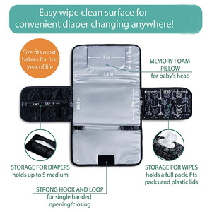Tapis <span class=keywords><strong>de</strong></span> <span class=keywords><strong>Table</strong></span> à <span class=keywords><strong>langer</strong></span> imperméable à une main, Portable, unisexe, couche-culotte pour bébé, avec <span class=keywords><strong>coussin</strong></span> <span class=keywords><strong>de</strong></span> tête intégré - Product Image 5