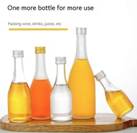 Franse Vierkante Heldere Glazen Drankfles Kroondop 100Ml 200Ml 500Ml Maten Voor Tequila Brandewijn Energiedrankjes Koudgeperste Schroef