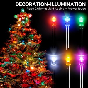 Kit d'assortiment de LED super lumineuses F3 F5 rondes blanches, rouges, jaunes, bleues, vertes de 3 mm et 5 mm - Product Image 4