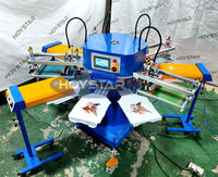 Machines d'impression sérigraphique automatiques 4 couleurs pour t-shirts, sacs non tissés et imprimantes sérigraphiques sans étiquette pour vêtements