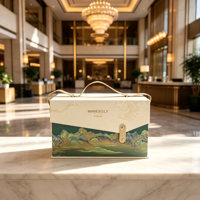 Boîte cadeau rigide écologique et recyclable personnalisée, gaufrage PU, emballage en papier rigide pour aliments, thé, pâtisserie, hôtel, souvenir d'entreprise