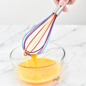 8/10/12inch Silicone Whisk Set of 3 Pieces Manual <b>Egg</b> Beater Stainless Steel Handle <b>Egg</b> Whisking Stirring Tools for Cooking - Product Image 6