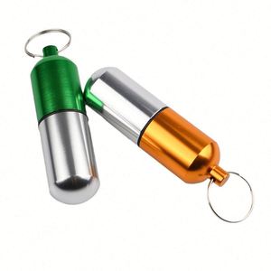 Pastillero de Aluminio Impermeable con Llavero, Botella de Medicamentos para Exteriores, Porta Medicamentos de Primeros Auxilios, Portátil para Personas Mayores - Product Image 2
