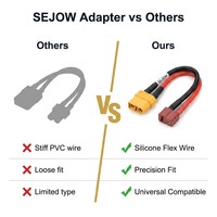 SEJOW XT60 zu T-Plug Deans Adapter Konvertierungskabel Silikon 12AWG Universal RC LiPo Ladegerät Kompatibel OEM