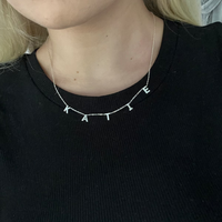 Collier pendentif personnalisé QIUHAN en acier inoxydable plaqué or 18 carats, tendance pour anniversaire, collier avec initiale personnalisée