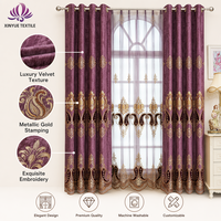 Rideaux Modernes en Tissu Velours Luxueux Coloré 100% Polyester, Occultants, Isolants Thermiques, Ignifuges, à Œillets pour la Décoration Intérieure