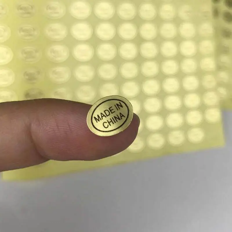 Spot Levering 1.3X0.9cm Gouden Achtergrond Ellipse Vorm Gemaakt In China Label Sticker Universele Ovale Land Van Herkomst Sticker