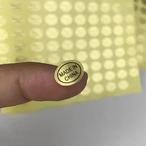 Spot Supply 1.3X0.9cm Gold Background Ellipse Shape MADE IN CHINA Label Sticker Universal Oval Country Of Origin Sticker