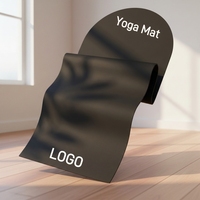 Set de Yoga y Pilates de Silicona Antideslizante Ecológico Negro con Logotipo Personalizable, Kit de Accesorios para Entrenamiento en Casa que Incluye Esterilla, Barra y Agarraderas