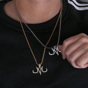 สร้อยคอจี้รูปมังกร Majin Buu ทำจากทองเหลืองชุบทองตุ้มห้อยคอเครื่องประดับเชือกตัวอักษร CZ สำหรับผู้ชาย - Product Image 3