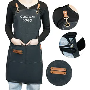 Tablier avec Pocke Cuisine Hôtel Café Boulangerie Serveur Chef Uniformes Tabliers