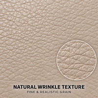 Cuir synthétique PVC beige foncé taupe, support non tissé, imperméable, gaufré, simili cuir pour l'intérieur de voiture et les meubles