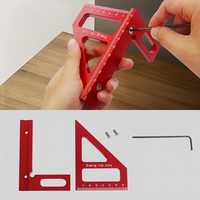 Règle de mesure 3D multi-angles, rapporteur carré pour le travail du bois en alliage d'aluminium à 45/90 degrés, règle de dessin