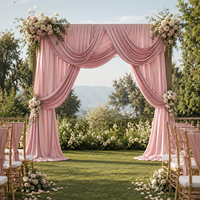 Rideau de fond de scène de mariage en soie glacée de luxe, taille personnalisée, sans plis, pour décoration de scène d'événements et de fêtes d'anniversaire