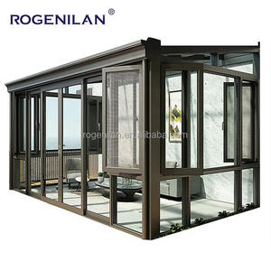 Pergola Extérieure Moderne Sur Mesure, Toit Plat Coupe-Vent, Vérandas en Verre, Cadre en Aluminium, <span class=keywords><strong>Solarium</strong></span> Préfabriqué Autoportant - Product Image 2