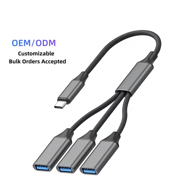 Type-C Docking Station OTG Adapter Cable USB Hub with USB 2.0 Ports for Flash Drives Mice Keyboards-Data Transfer