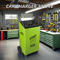 Cargador de Batería de Coche de 12V 24V, Arrancador de Batería con Capacidad de Alto Voltaje