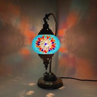 Lampu Meja E14 Fleksibel Ramah Lingkungan Kaca Berwarna Maroko Mosaik Turki Kaca Patri Tipe Baru 2025