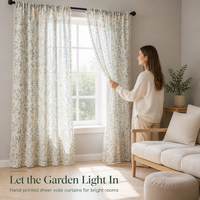 Bedruckte Transparente Vorhangpaneele Blumenmuster Voile-Fenstervorhang mit Schlaufe Quasten Halbtransparent für Zuhause Schlafzimmer Großhandel OEM ODM