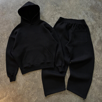 Fabricants de survêtements personnalisés – Ensemble sweat-shirt et pantalon de jogging unisexe en coton uni, coupe oversize, en molleton, pour hommes