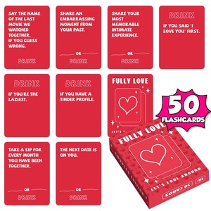 50 cartes de jeu pour couples en anglais, pour les sorties, les loisirs, les jeux de quiz et les jeux à boire - Product Image 1