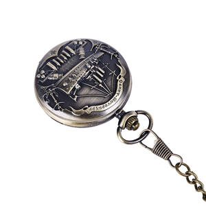 Montre de poche à cadran à quartz antique en acier inoxydable, boîtier rond, collier pour hommes, design <span class=keywords><strong>Corsair</strong></span>, cadeau de Noël pour adolescents - Product Image 5