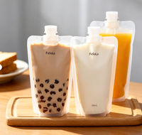 Bolsas con Boquilla Transparente Impresas Personalizadas para Gelatina, Leche, Té, Café y Bebidas |   Bolsas Flexibles para Envasado de Líquidos de Grado Alimenticio