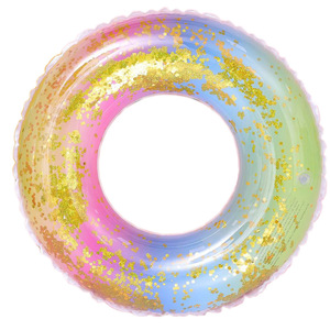 Nuovo Anello da Nuoto Gonfiabile OEM in PVC Trasparente con Paillettes, Pieghevole, Disponibile in Diversi Colori, Personalizzabile per Bambini - Product Image 6