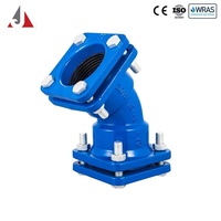 Raccords de tuyauterie en fonte ductile Awwa C153, coude à double bride 45 degrés