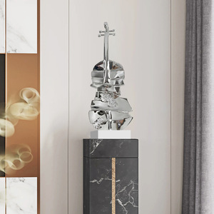 Articles <span class=keywords><strong>d</strong></span>'ameublement de violon modernes et légers pour <span class=keywords><strong>la</strong></span> <span class=keywords><strong>d</strong></span>écoration intérieure de luxe Sculpture abstraite en résine électrolytique - Product Image 3