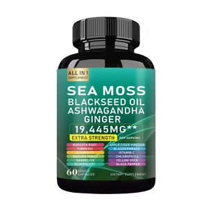 खाद्य ग्रेड समुद्री मॉस शिलजीत स्वास्थ्य देखभाल पूरक कैप्सूल हर्बल अर्क और विटामिन किस्म की पैकेजिंग (बोतल ड्रम कैन) - Product Image 1