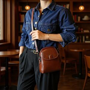 Bolso Bandolera Vintage al por Mayor para Mujer, Pequeño Bolso de Hombro y de Mano de Cuero Genuino - Product Image 2