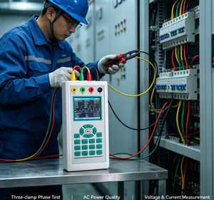 Voltmètre et ampèremètre numériques portables multifonctionnels à trois pinces pour le test de la qualité de l'énergie des circuits AC - Product Image 1