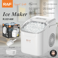 Máquina de Hielo RAF R.0314 de 95 a 120W, Cesta de 0.8L, Tamaño de Hielo Ajustable, Autolimpieza, Alertas de Escasez de Agua y Hielo Lleno, para Uso Doméstico y Bebidas