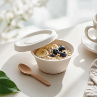 Gobelet à sauce en bagasse de canne à sucre compostable de 2 oz avec couvercle, gobelet à condiments rond jetable biodégradable pour vente en gros à emporter