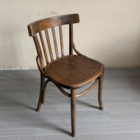 Chaise de salle à manger moderne en bois massif de style mid-century avec dossier en lattes courbées - Utilisation commerciale pour hôtels et restaurants