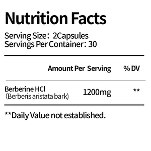 OEM Berberine HCL 1200mg Improve Immunity Supplement 60 Capsules Vegan Gluten-Free Non-GMO <strong>Healthcare</strong> - Product Image 2