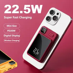High Quality Portable Magnetic Mini 5000mah Power Bank Wireless 15W Quick Charger 10000mAh Powerbank For Iphone 15 14 13 Pro Max