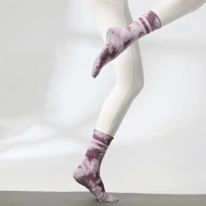 Yoga Pilates Socks With Grips For Women Non Slip Colorful