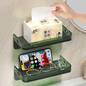 ที่วางโทรศัพท์อะคริลิคกันน้ำสำหรับห้องน้ำ โปร่งใส ไม่ต้องเจาะ ติดตั้งได้ในห้องอาบน้ำ - Product Image 3