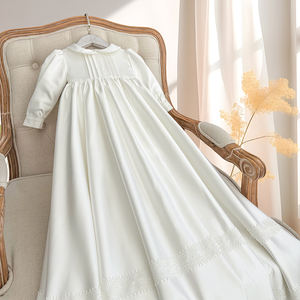 Abito da battesimo <span class=keywords><strong>Unisex</strong></span> abito da battesimo neonato abito da battesimo in raso duchessa a maniche lunghe - Product Image 3