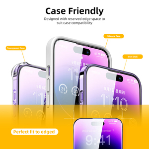 Miễn phí Mẫu dustproo chống xước màn hình Tempered Glass bảo vệ màn hình cho iPhone 14 15 16 - Product Image 4