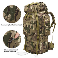 Molle-Grand sac à dos de camping tactique 65L 60L, sac à dos de randonnée pour hommes