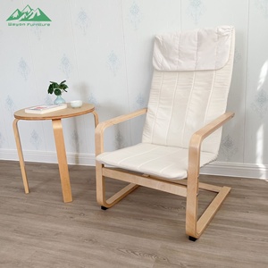Wayon Modern Wooden Living Room <strong>Chair</strong> with Soft Blue Upholstery and Ergonomic High Backrest for Home Decor - Product Image 2