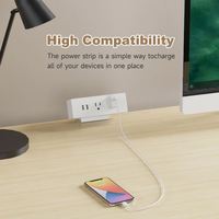 Multiprise de bureau homologuée UL, norme américaine, avec 2 ports USB et protection contre les surtensions