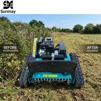 Tondeuse à fléaux industrielle sans fil télécommandée sur chenilles, moteur essence 4 temps 9 CV, pour jardin, ferme et terrains agricoles