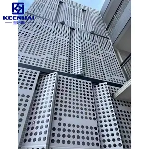 Facades Exterior Blend Stainless Steel Perforated Punching Facade Corrugation Facade Panels For Building Front Wall